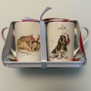 🎅🐾 Wrendale Portmeiron Pimpernel 3 Piece Santa Dog Paws Mug & Tray Gift Set NWT